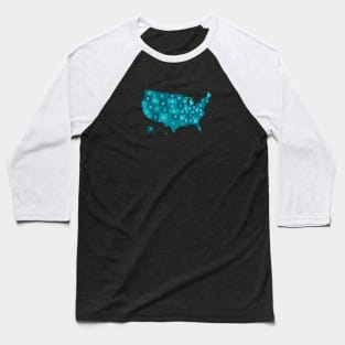 USA Map Baseball T-Shirt